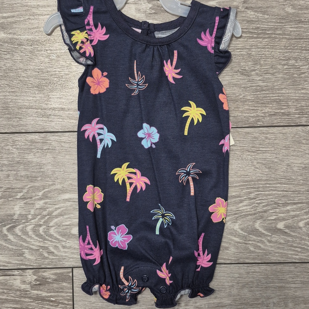 Brand New George Cotton Blend Floral Baby 1 Piece Sleeveless Romper